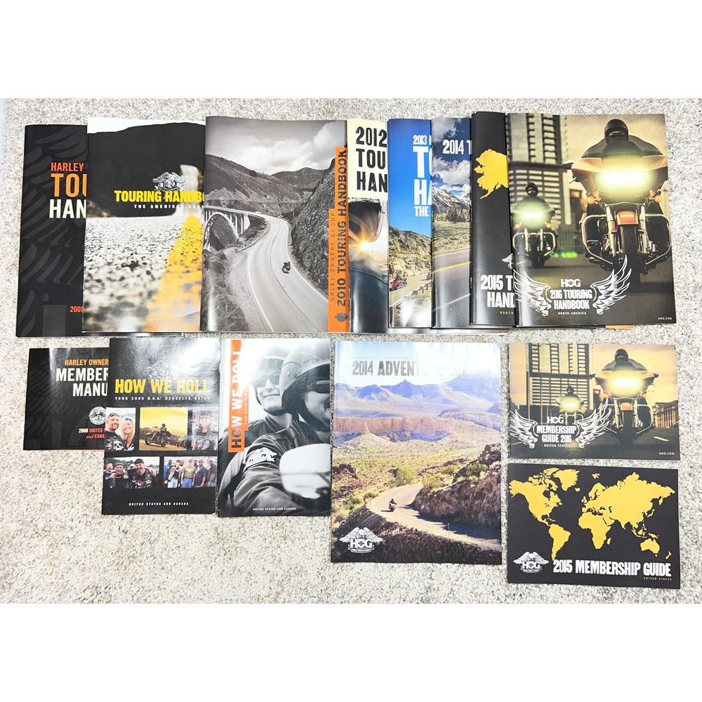 LOT Harley Davidson HOG Touring Handbooks & Membership Manuals 14pc Set